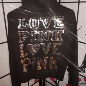 CUTE VS Love Pink Sequin Zip Up Hoodie XS